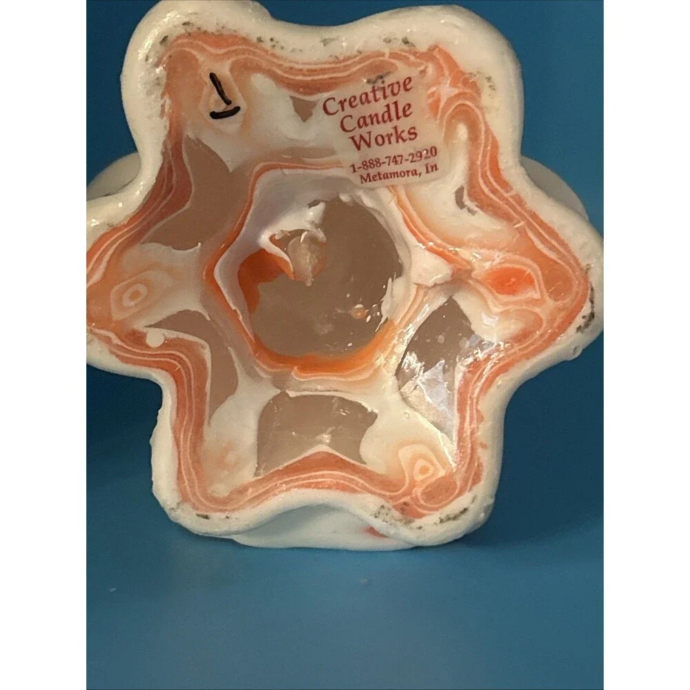 Peach Rose - Carved candle - Handmade - Gift - Wedding - Birthday - Halloween